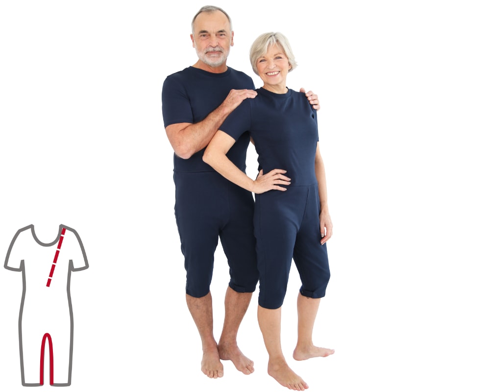 ActivePro Pflegeoverall slim kurz Bein- und Rücken-RV