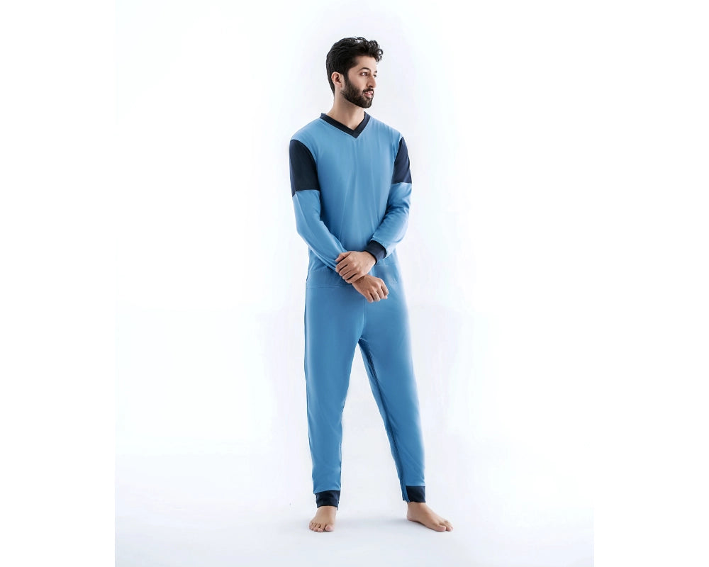 Comfort & Care Pflegeoverall Hellblau – Ansicht 3