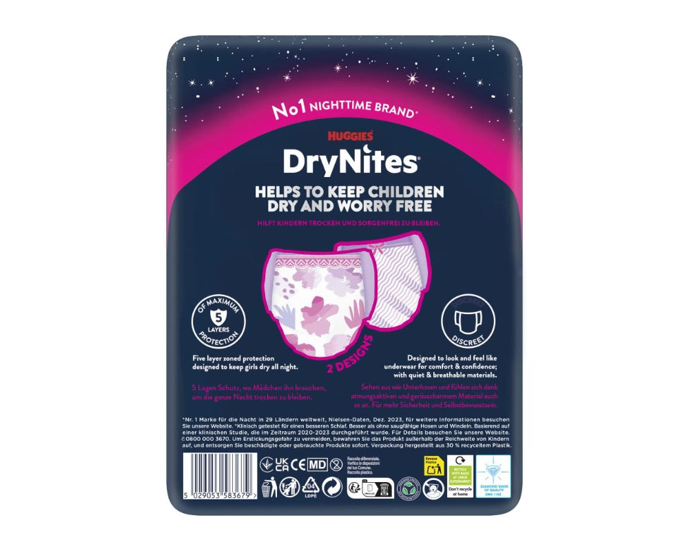 DryNites Pyjama Pants Teen für Mädchen 13+ Jahre – Ansicht 2
