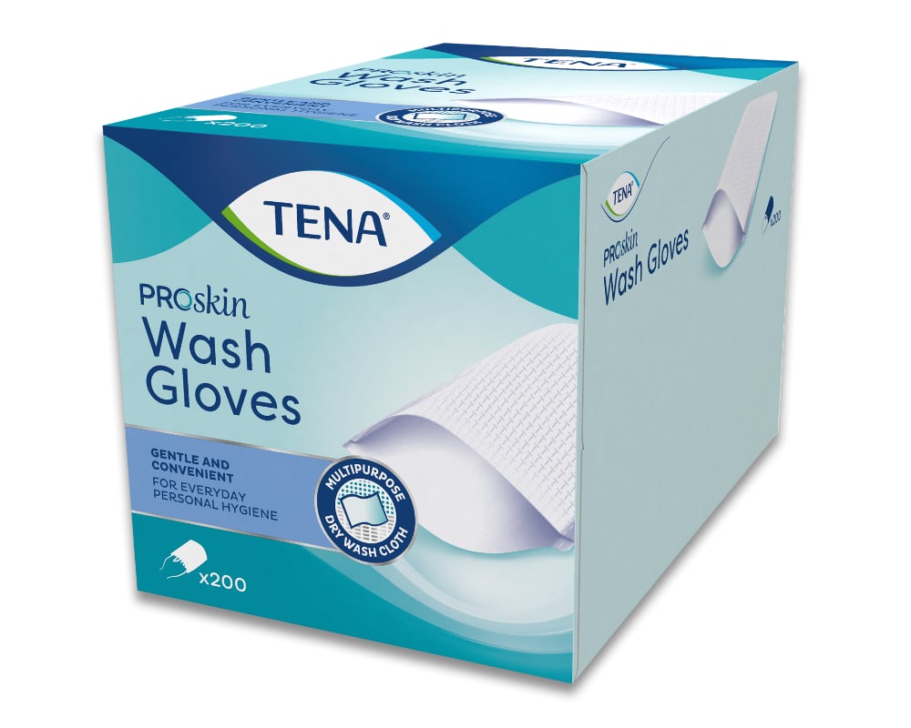 TENA Wash Gloves Waschhandschuhe ohne Folie 200 Stück